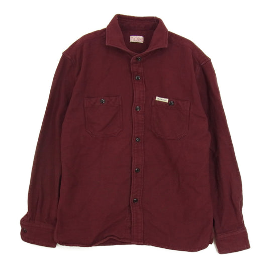 THE FLAT HEAD ザフラットヘッド F-SN0-303L ワイドスプレッド ヘリンボーン ネルシャツ エンジ系 M【中古】