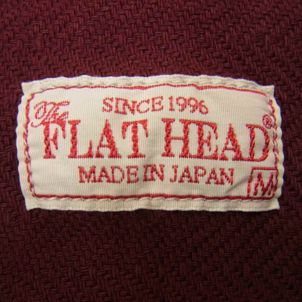 THE FLAT HEAD ザフラットヘッド F-SN0-303L ワイドスプレッド ヘリンボーン ネルシャツ エンジ系 M【中古】