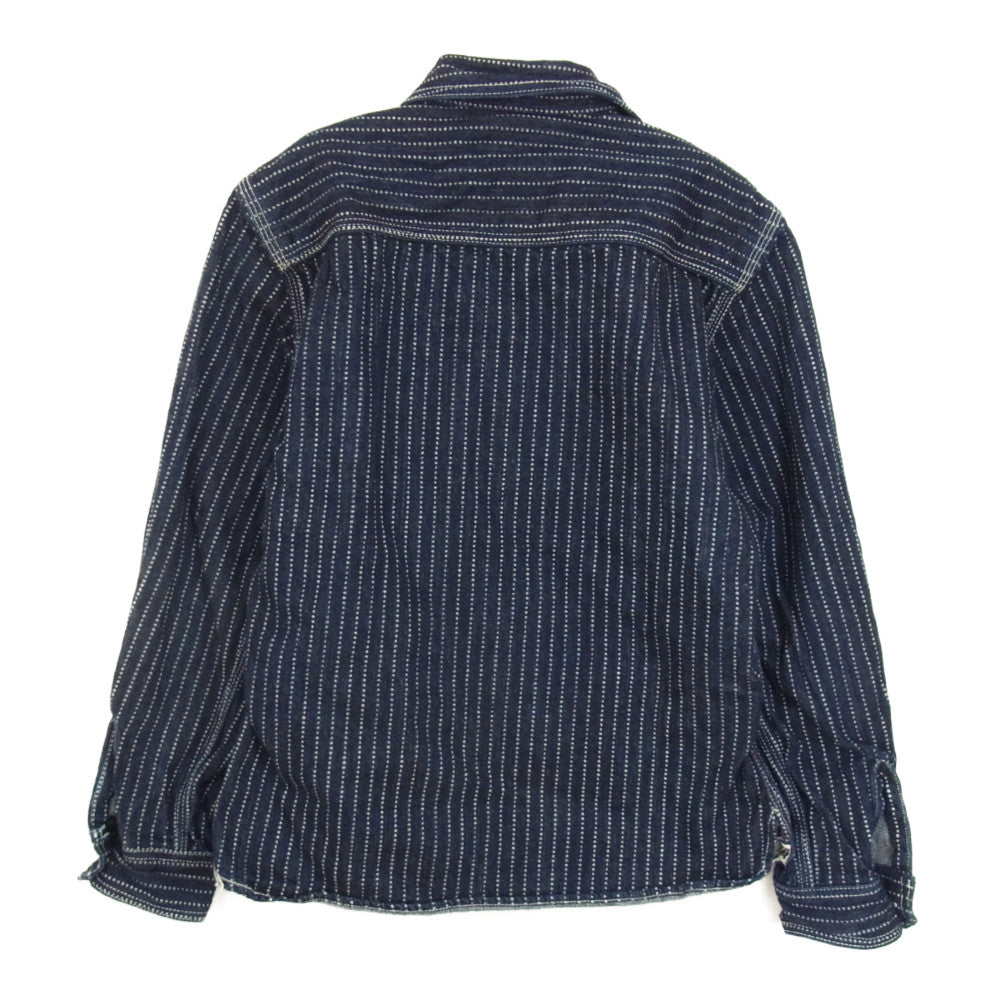 THE FLAT HEAD ザフラットヘッド 7014W ウォバッシュ ワークシャツ ネイビー系 38【中古】