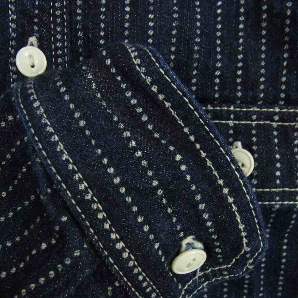 THE FLAT HEAD ザフラットヘッド 7014W ウォバッシュ ワークシャツ ネイビー系 38【中古】