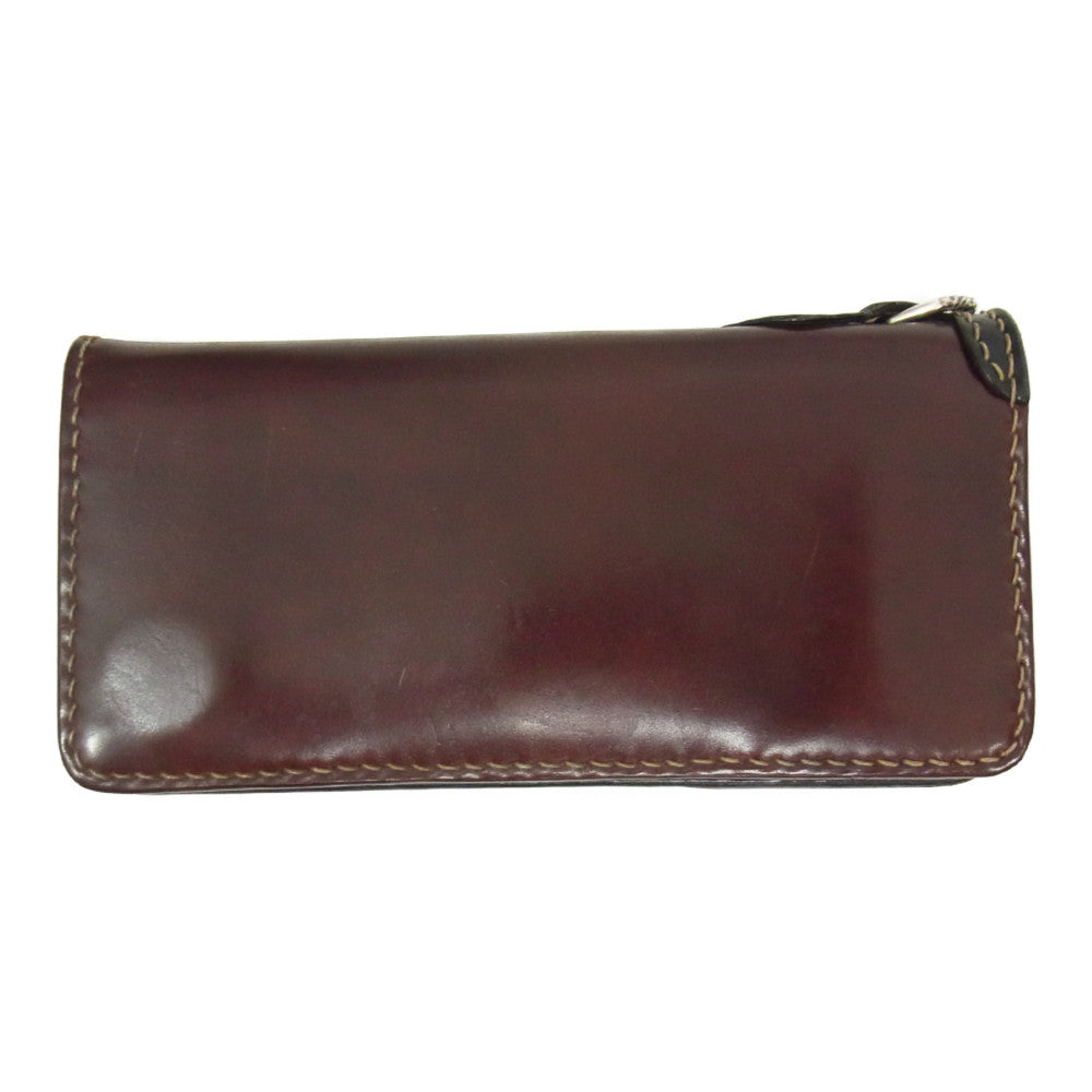 THE FLAT HEAD ザフラットヘッド コードバン コンチョ付き ロングウォレット 長財布 ブラウン系【中古】