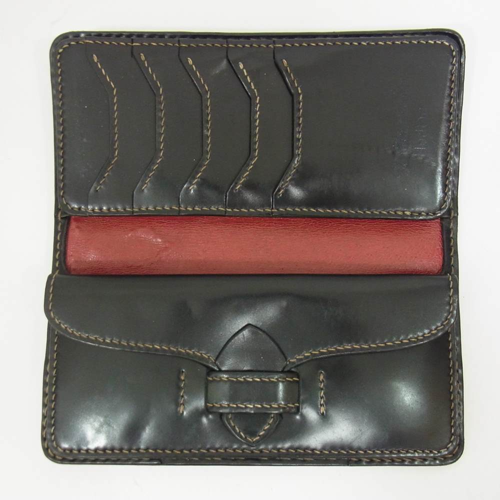 THE FLAT HEAD ザフラットヘッド コードバン コンチョ付き ロングウォレット 長財布 ブラウン系【中古】