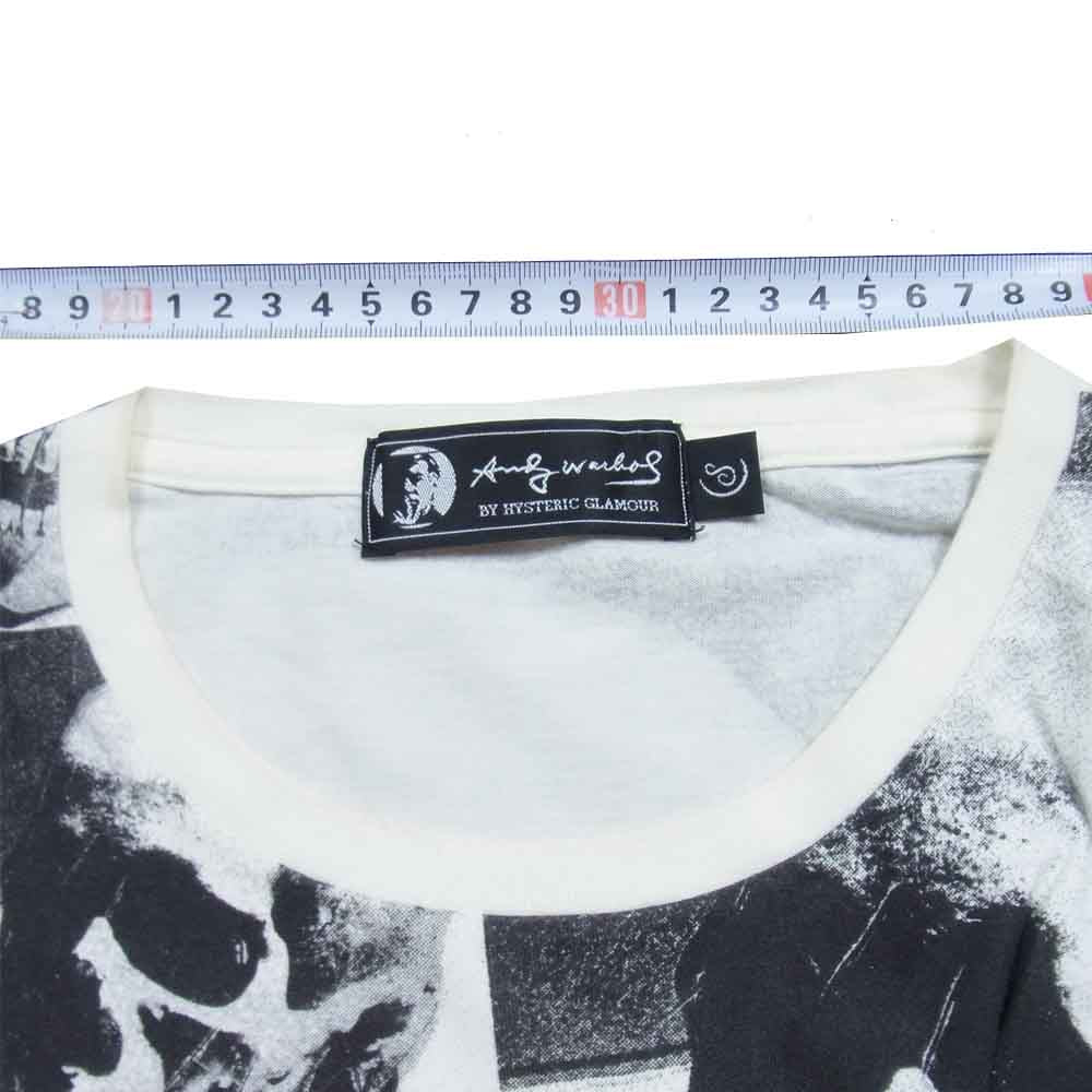 HYSTERIC GLAMOUR ヒステリックグラマー × ANDY WARHOL アンディウォーホル 0424CT01 スカル プリント Tシャツ ホワイト系 S【中古】