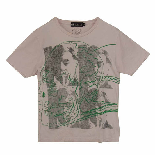 HYSTERIC GLAMOUR ヒステリックグラマー x ANDY WARHOL アンディウォーホル 0423CT02 裏面プリント スカル Tシャツ ピンク系 S【中古】