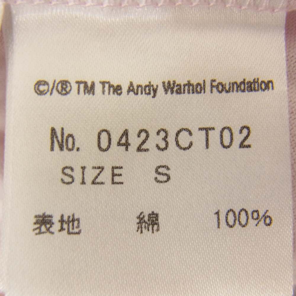 HYSTERIC GLAMOUR ヒステリックグラマー x ANDY WARHOL アンディウォーホル 0423CT02 裏面プリント スカル Tシャツ ピンク系 S【中古】