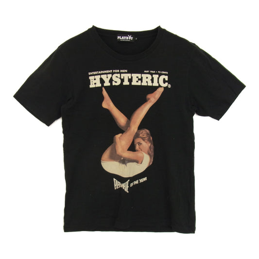 HYSTERIC GLAMOUR ヒステリックグラマー × PLAYBOY プレイボーイ 1234CT03 MAY1964 75CENTS Tシャツ ブラック系 S【中古】