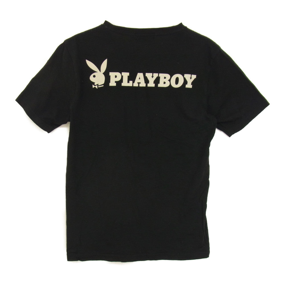 HYSTERIC GLAMOUR ヒステリックグラマー × PLAYBOY プレイボーイ 1234CT03 MAY1964 75CENTS Tシャツ ブラック系 S【中古】