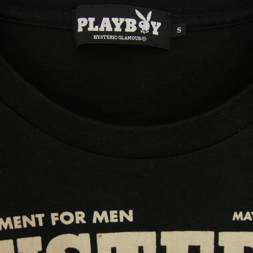 HYSTERIC GLAMOUR ヒステリックグラマー × PLAYBOY プレイボーイ 1234CT03 MAY1964 75CENTS Tシャツ ブラック系 S【中古】