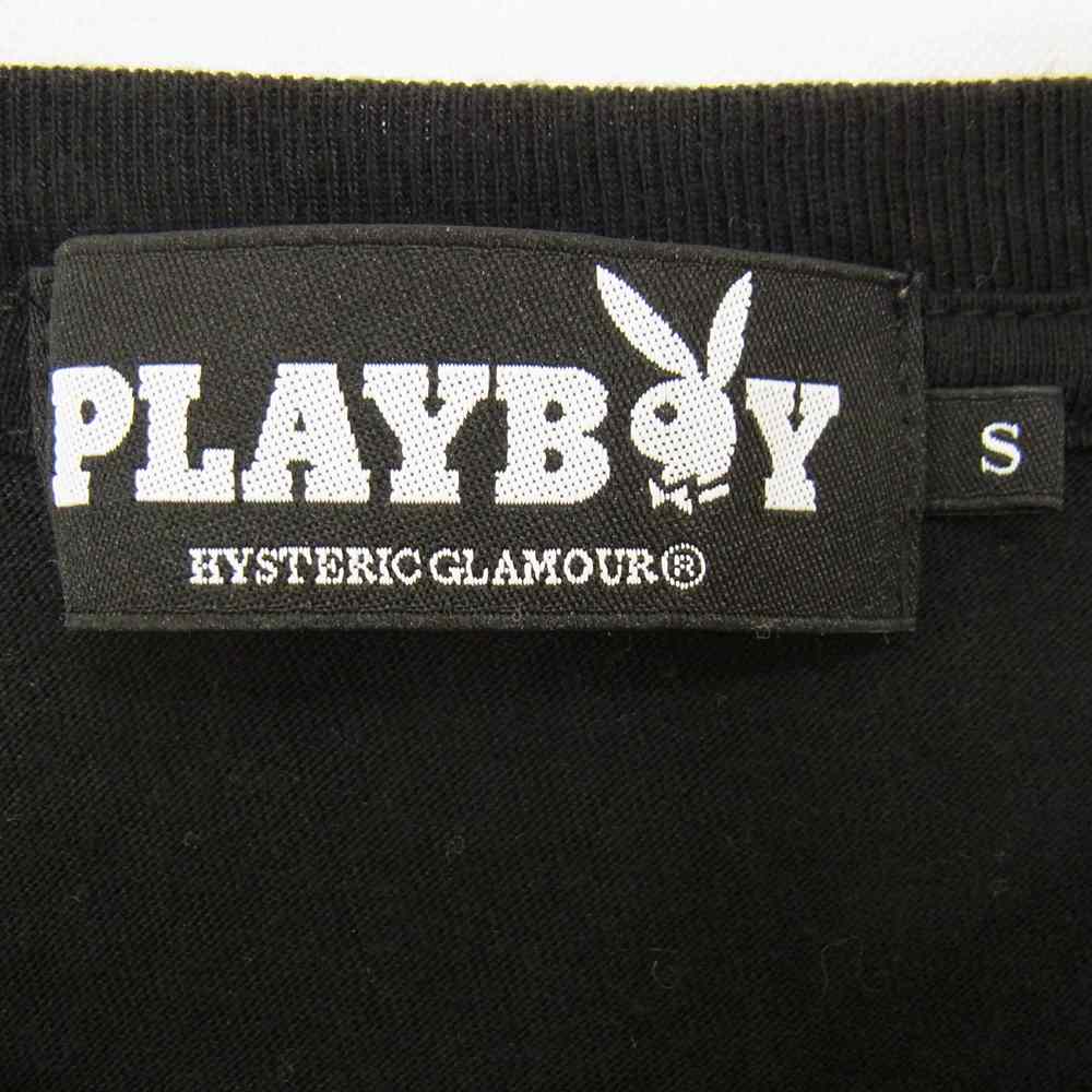 HYSTERIC GLAMOUR ヒステリックグラマー × PLAYBOY プレイボーイ 1234CT03 MAY1964 75CENTS Tシャツ ブラック系 S【中古】