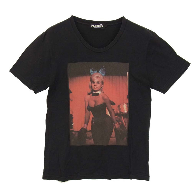 HYSTERIC GLAMOUR ヒステリックグラマー × PLAYBOY プレイボーイ 1241CT05 PB BUNNY ’70 ptTシャツ ブラック系 S【中古】