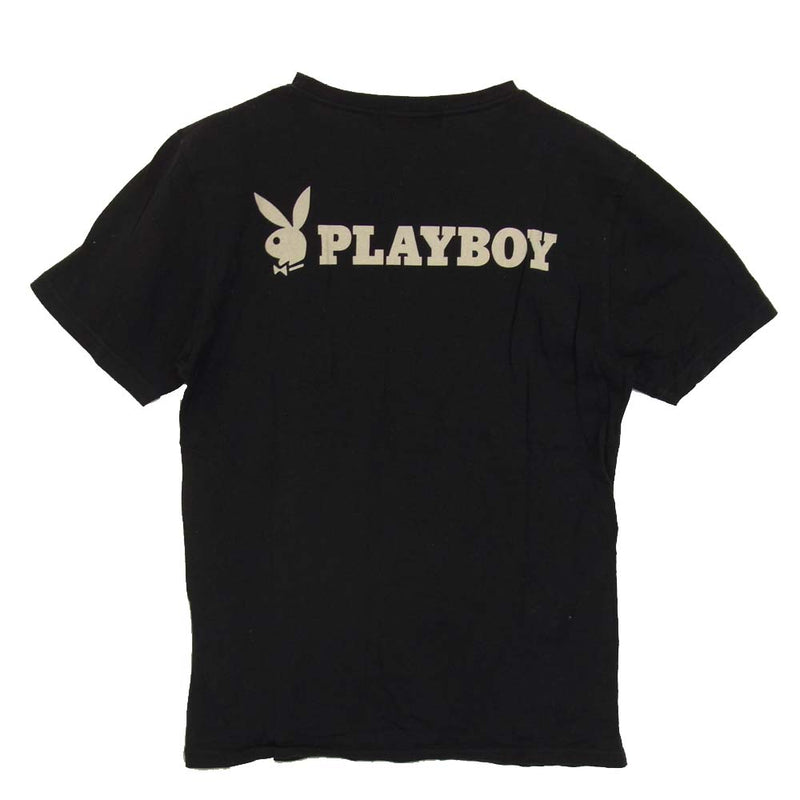 HYSTERIC GLAMOUR ヒステリックグラマー × PLAYBOY プレイボーイ 1241CT05 PB BUNNY ’70 ptTシャツ ブラック系 S【中古】