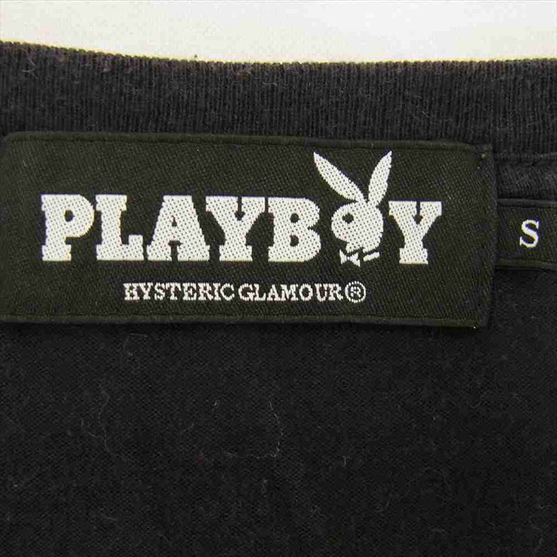 HYSTERIC GLAMOUR ヒステリックグラマー × PLAYBOY プレイボーイ 1241CT05 PB BUNNY ’70 ptTシャツ ブラック系 S【中古】