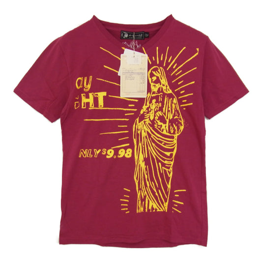 HYSTERIC GLAMOUR ヒステリックグラマー x ANDY WARHOL アンディウォーホル 0443CT01 Vネック プリント Tシャツ  ピンク系 S【新古品】【未使用】【中古】