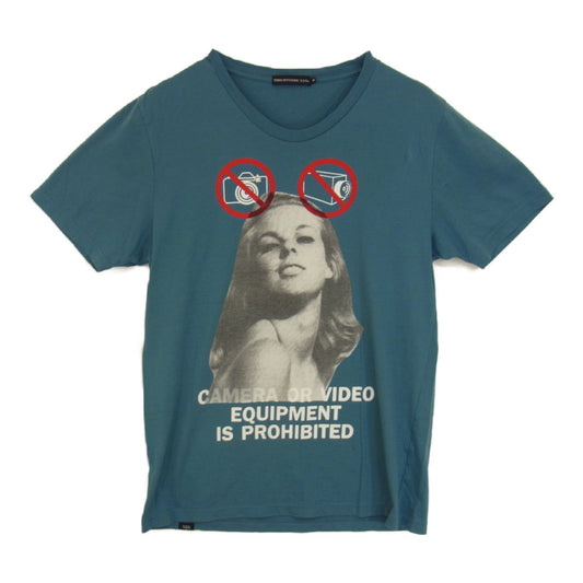 HYSTERIC GLAMOUR ヒステリックグラマー 0643CT01 THEE HYSTERIC XXX ビデオ カメラ ガールプリント クルーネック 半袖 Tシャツ ブルー系 M【中古】