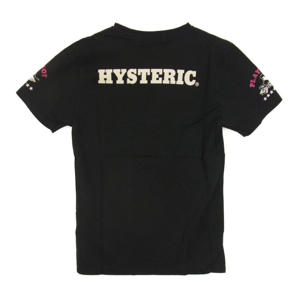 HYSTERIC GLAMOUR ヒステリックグラマー × PLAYBOY プレイボーイ 1261CT06 フォト プリント Tシャツ ブラック系 S【新古品】【未使用】【中古】