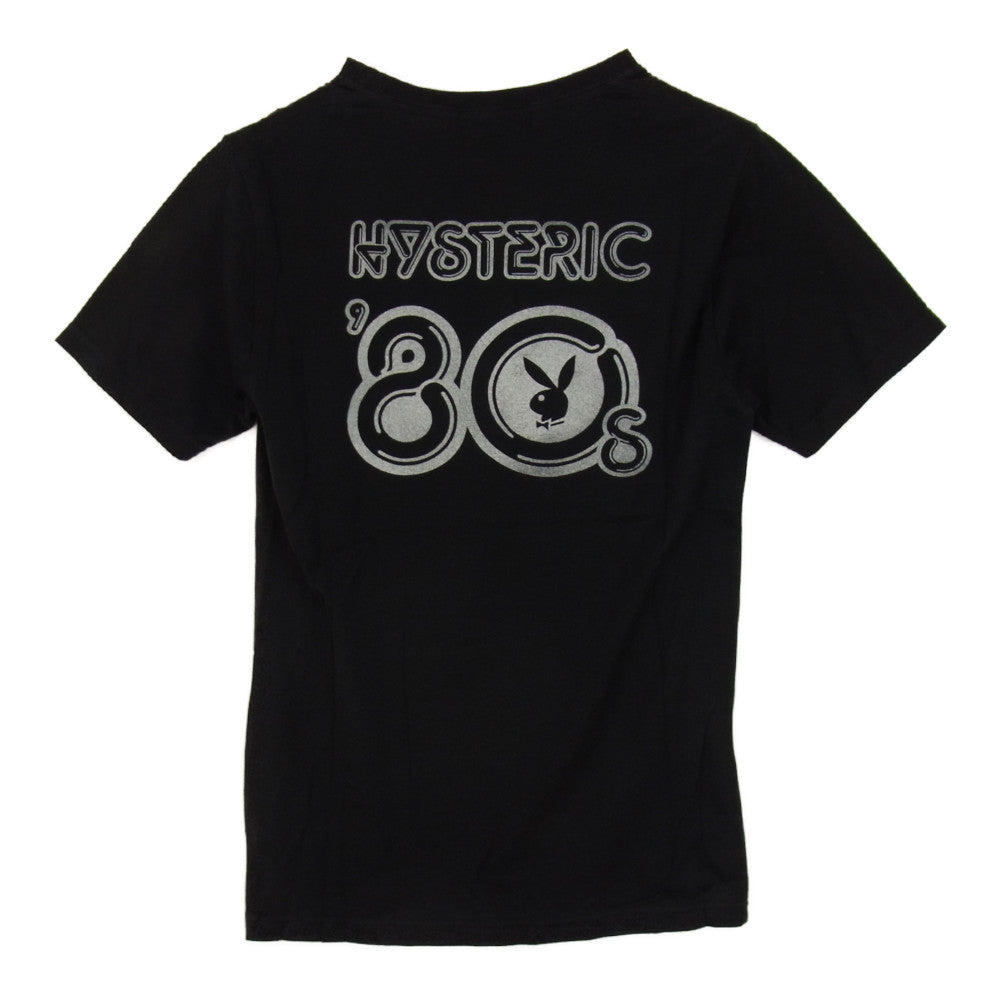 HYSTERIC GLAMOUR ヒステリックグラマー × PLAYBOY プレイボーイ 1261CT05 プリント フットボール Tシャツ ブラック系 S【新古品】【未使用】【中古】