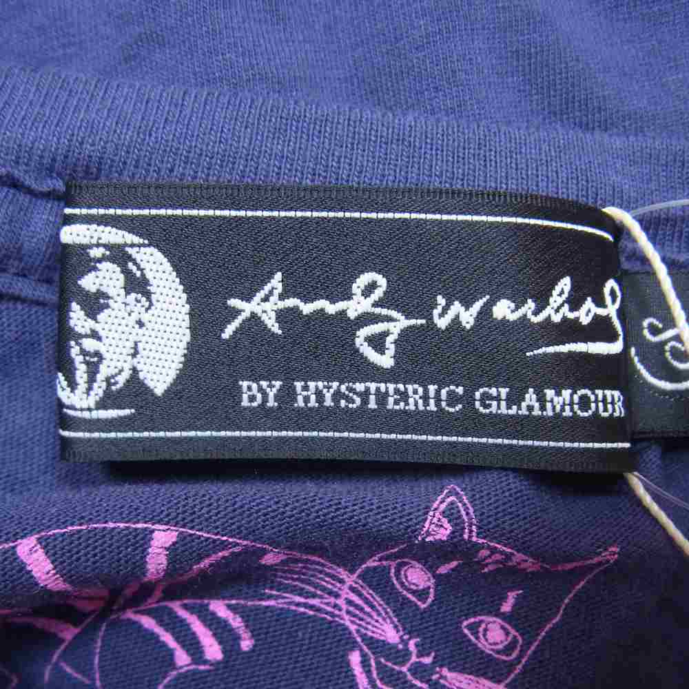 HYSTERIC GLAMOUR ヒステリックグラマー x ANDY WARHOL アンディウォーホル 0451CT01 EDIE W FLOWERS Tシャツ ネイビー系 S【新古品】【未使用】【中古】