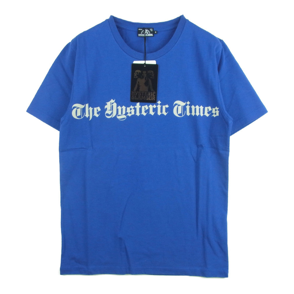 HYSTERIC GLAMOUR ヒステリックグラマー 0253CT18270 ANDY WARHOL アンディウォーホル HYS TIMES 半袖 Tシャツ ブルー系 S【新古品】【未使用】【中古】