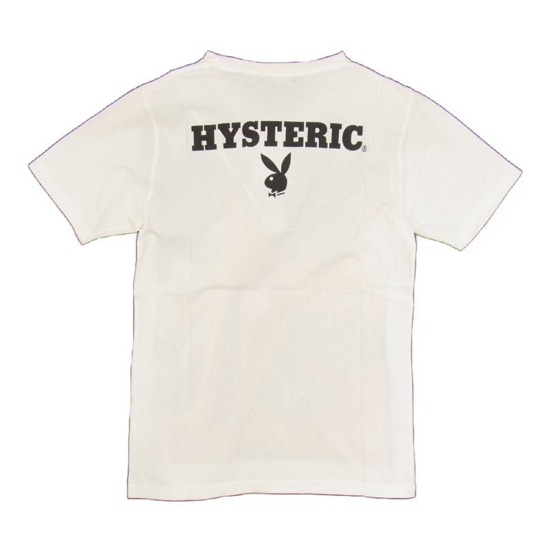 HYSTERIC GLAMOUR ヒステリックグラマー × PLAYBOY プレイボーイ 1253CT03 DECEMBER 1975COVER シャボン玉 プリント Tシャツ ホワイト系 S【新古品】【未使用】【中古】