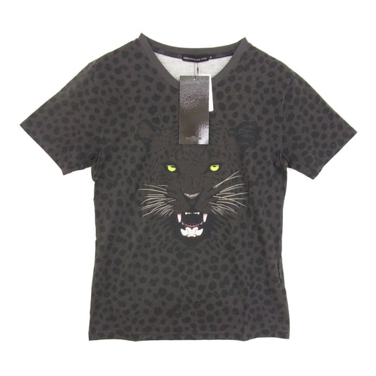 HYSTERIC GLAMOUR ヒステリックグラマー 0653CT01 THEE HYSTERIC XXX パンサー レオパード 半袖 Tシャツ カットソー チャコール系 S【新古品】【未使用】【中古】