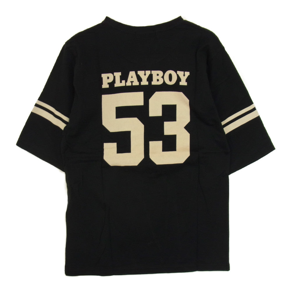 HYSTERIC GLAMOUR ヒステリックグラマー × PLAYBOY プレイボーイ 12193CT01 MISS YOLI LARA ロゴ ガール プリント Tシャツ ブラック ブラック系 M【新古品】【未使用】【中古】