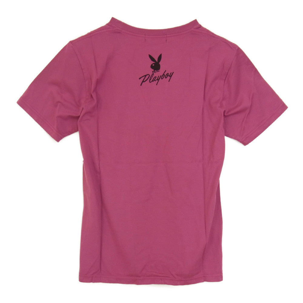 HYSTERIC GLAMOUR ヒステリックグラマー × PLAYBOY プレイボーイ 1261CT03 LIP TEE リップ プリント Tシャツ ピンク系 S【新古品】【未使用】【中古】