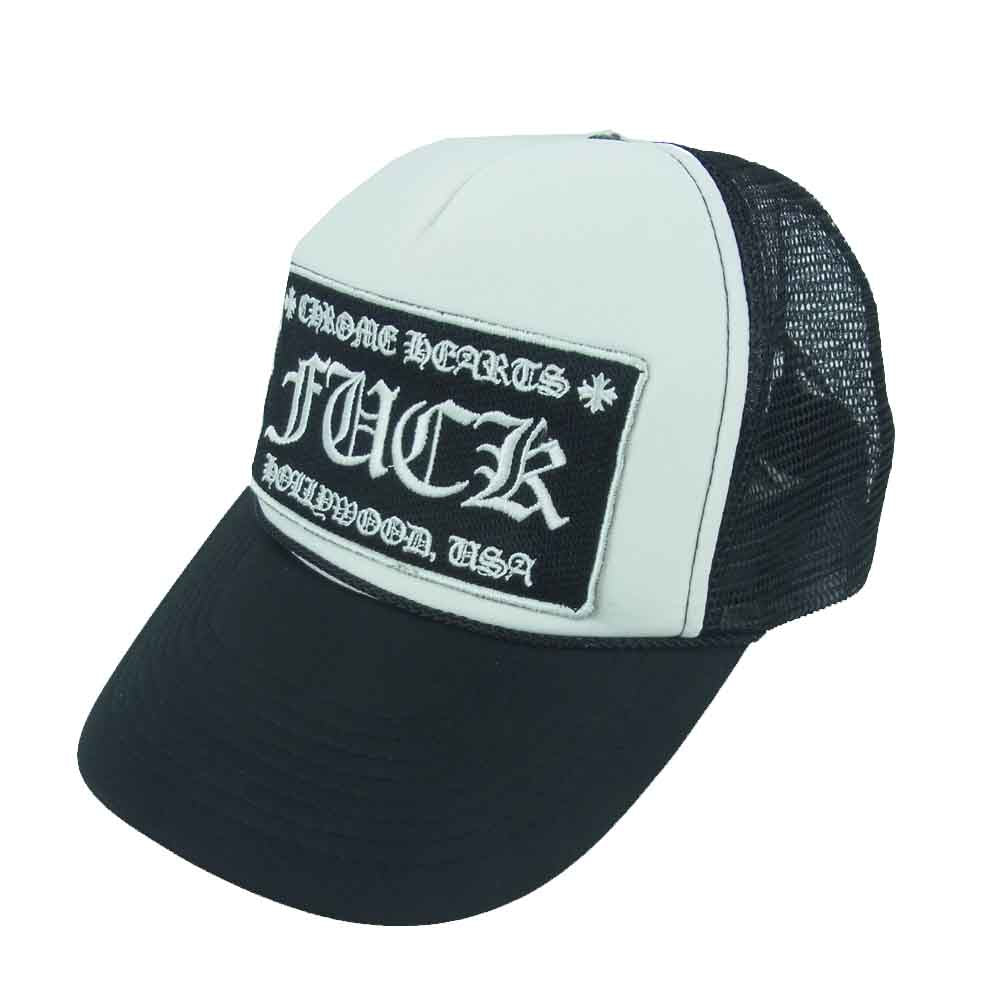 CHROME HEARTS クロムハーツ（原本無） TRUCKER CAP メッシュ トラッカー キャップ 帽子 CHクロスボール ブラック系 ホワイト系【中古】