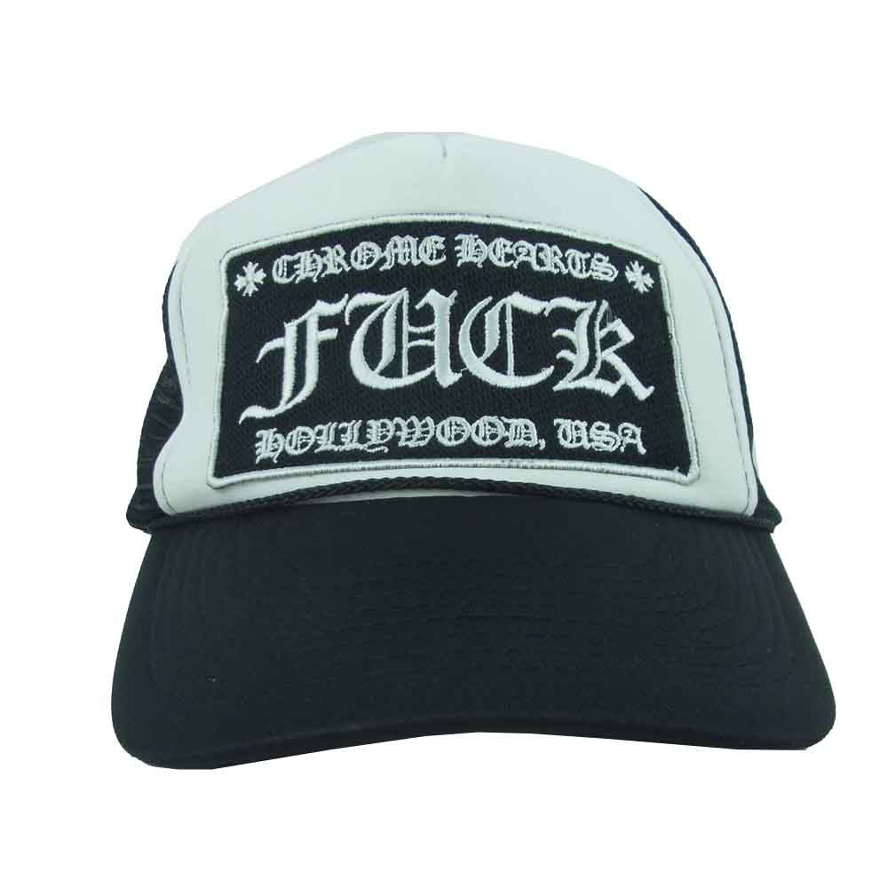 CHROME HEARTS クロムハーツ（原本無） TRUCKER CAP メッシュ トラッカー キャップ 帽子 CHクロスボール ブラック系 ホワイト系【中古】