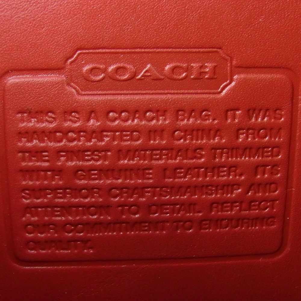 COACH コーチ シグネチャー ジップ ポーチ レッド系【中古】