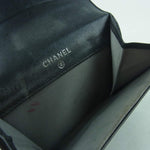 CHANEL シャネル カメリア エナメル ココマーク 二つ折り 財布 イタリア製 ブラック系【中古】