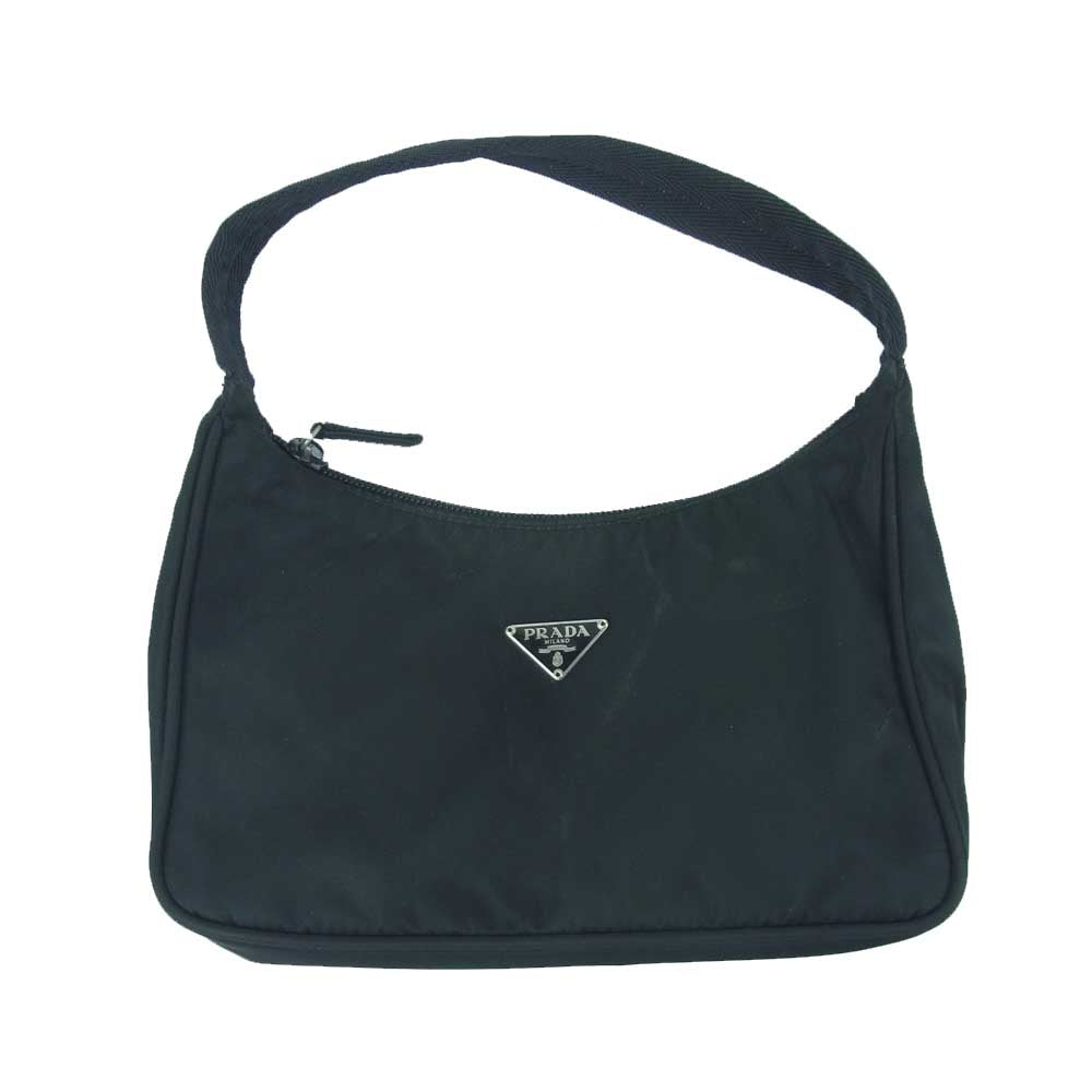 PRADA プラダ MV515 TESSUTO SPORT NERO ナイロン トップハンドル ポーチ ハンド バッグ ブラック系【中古】