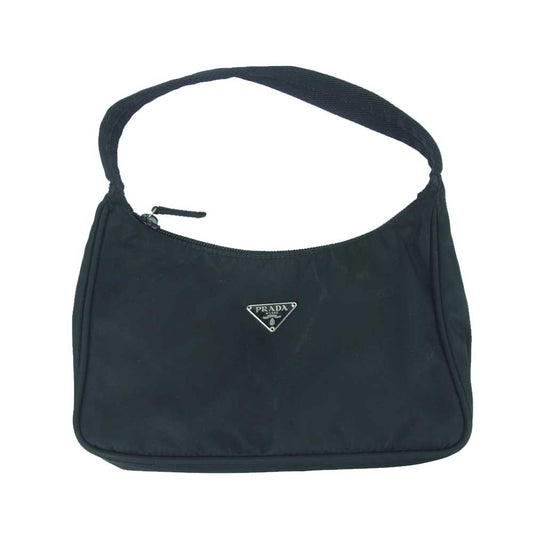 PRADA プラダ MV515 TESSUTO SPORT NERO ナイロン トップハンドル ポーチ ハンド バッグ ブラック系【中古】