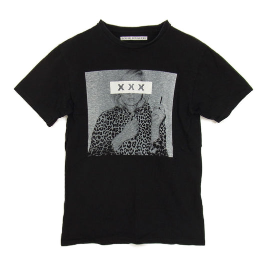 GOD SELECTION XXX ゴッドセレクション レオパード ガール フォト ロゴ Tシャツ ブラック系 S【中古】