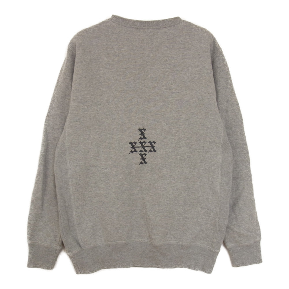 GOD SELECTION XXX ゴッドセレクション フォト プリント スウェット シャツ グレー グレー系 S【中古】