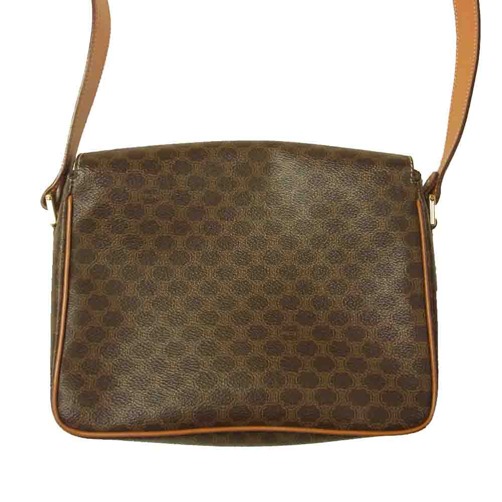 CELINE セリーヌ オールド マカダム ゴールド金具 サークル ショルダーバッグ ブラウン系【中古】
