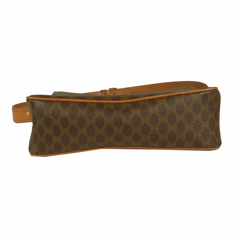 CELINE セリーヌ オールド マカダム ゴールド金具 サークル ショルダーバッグ ブラウン系【中古】