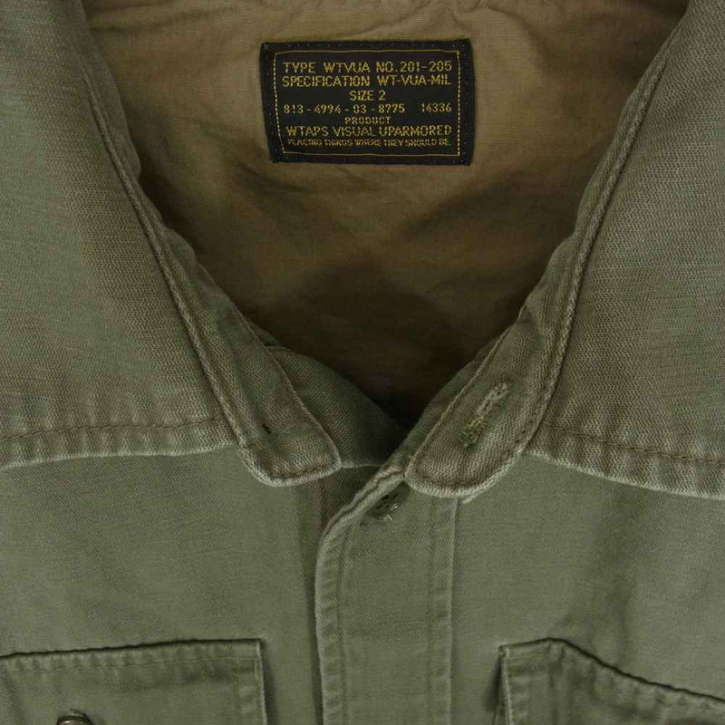 WTAPS ダブルタップス WT-VUA-MIL ミリタリー シャツ カーキ系 2【中古】