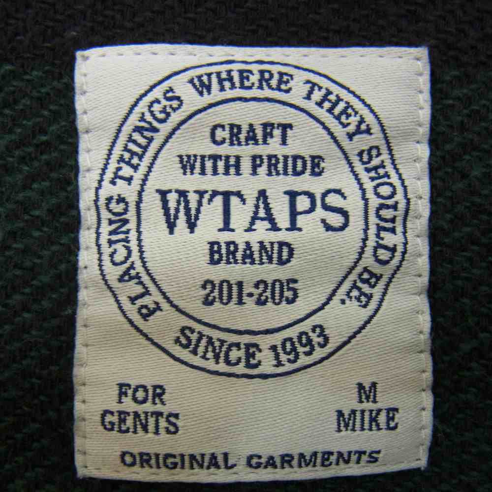 WTAPS ダブルタップス 14AW 142GWDT-SHM04 UNION L/S 02 バッファロー チェック ヘビーネル シャツ グリーン系 M【中古】