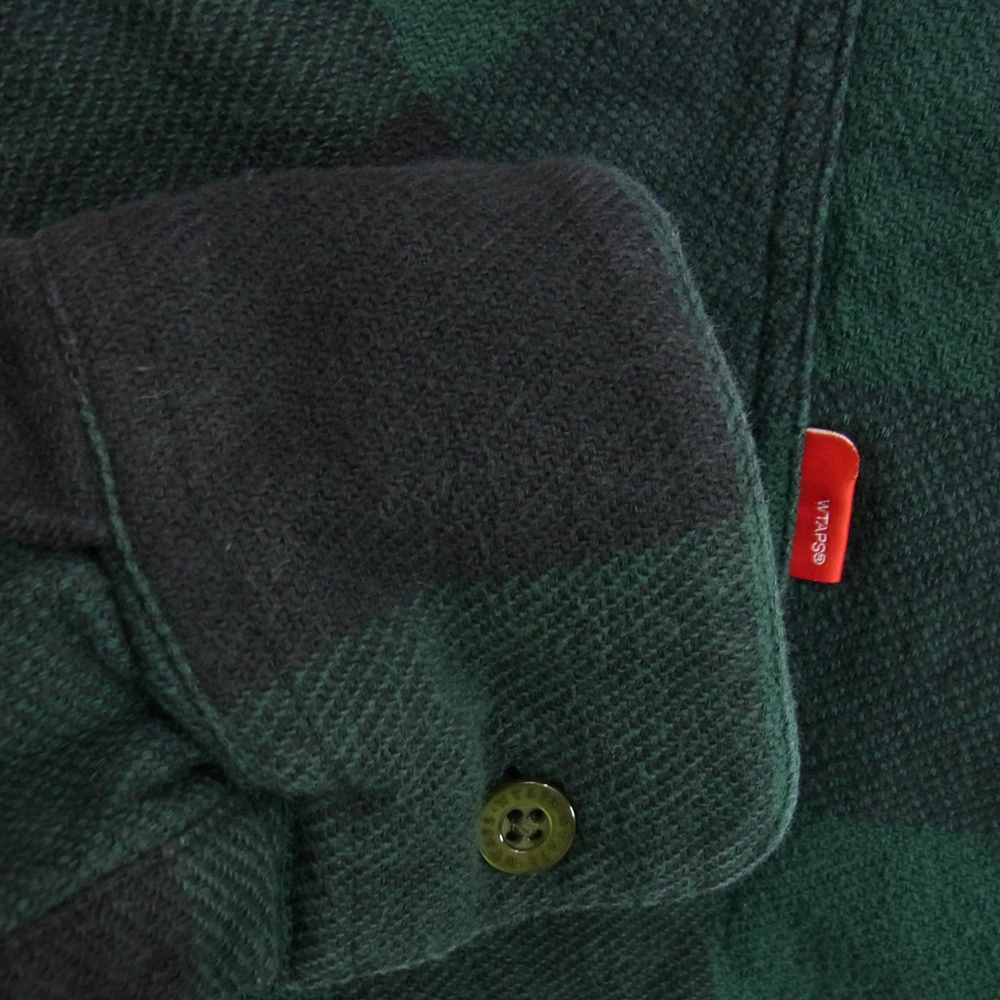 WTAPS ダブルタップス 14AW 142GWDT-SHM04 UNION L/S 02 バッファロー チェック ヘビーネル シャツ グリーン系 M【中古】