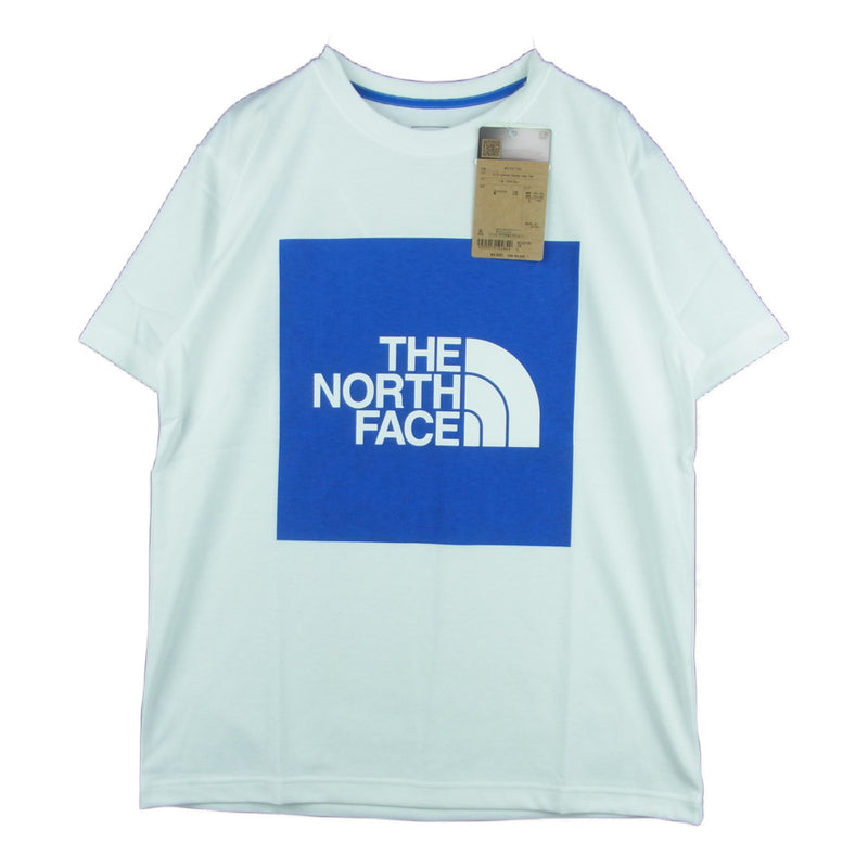 THE NORTH FACE ノースフェイス NT32135 S/S Colored Square Logo Tee ショート スリーブ カラード スクエア ロゴティー 半袖 Tシャツ ホワイト系 ブルー系 L【新古品】【未使用】【中古】