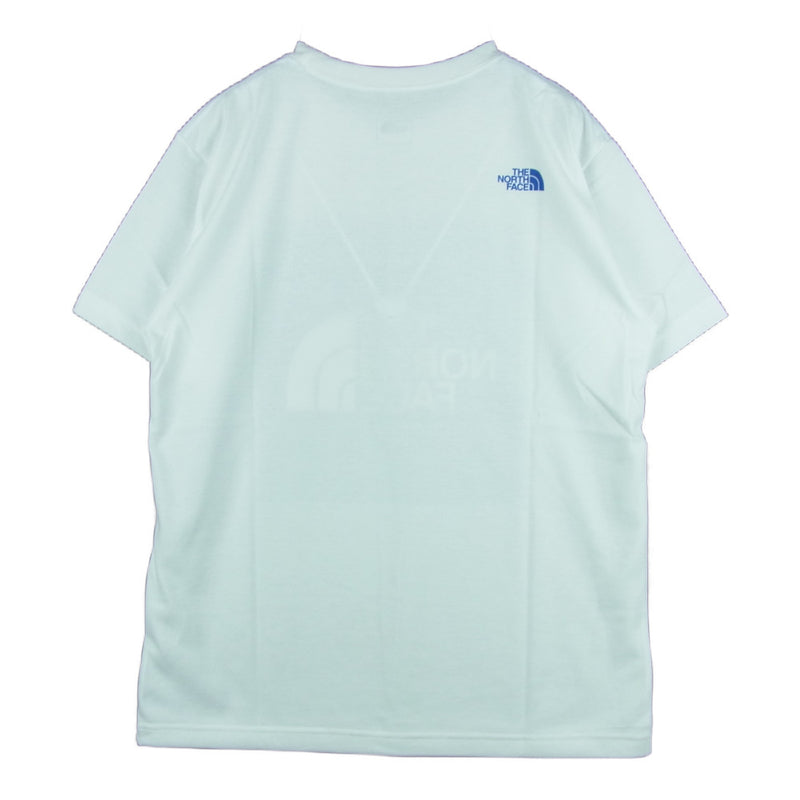 THE NORTH FACE ノースフェイス NT32135 S/S Colored Square Logo Tee ショート スリーブ カラード スクエア ロゴティー 半袖 Tシャツ ホワイト系 ブルー系 L【新古品】【未使用】【中古】