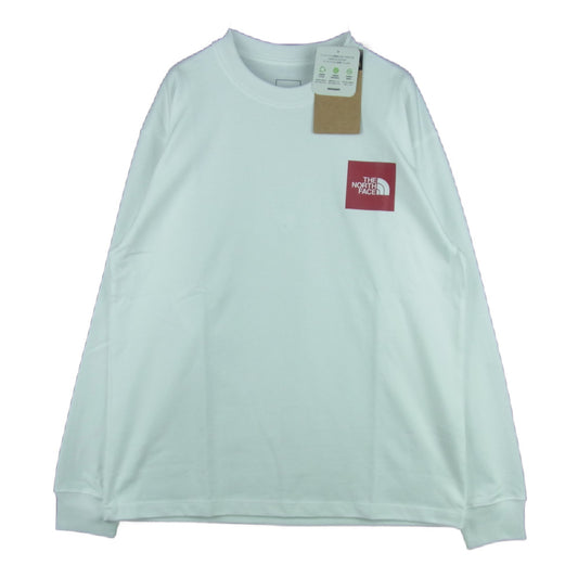 THE NORTH FACE ノースフェイス NT82136 L/S Square Logo Tee ロング スリーブ スクエア ロゴ 長袖 Tシャツ ホワイト系 M【新古品】【未使用】【中古】