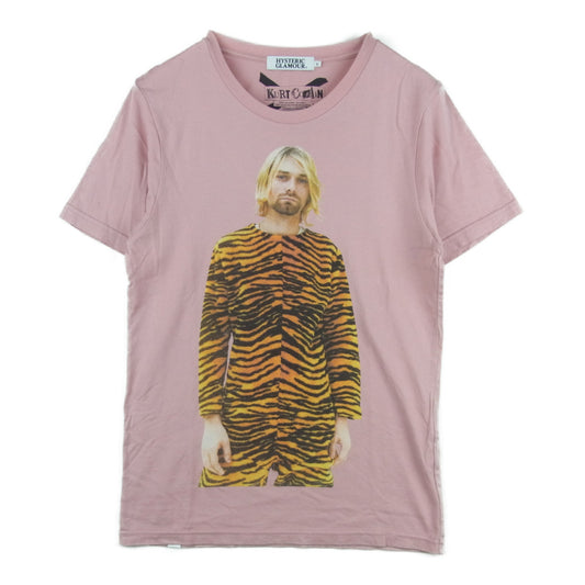 HYSTERIC GLAMOUR ヒステリックグラマー 4CT-5191 KURT COBAIN カートコバーン フォト プリント 半袖 Tシャツ ピンク系 S【中古】
