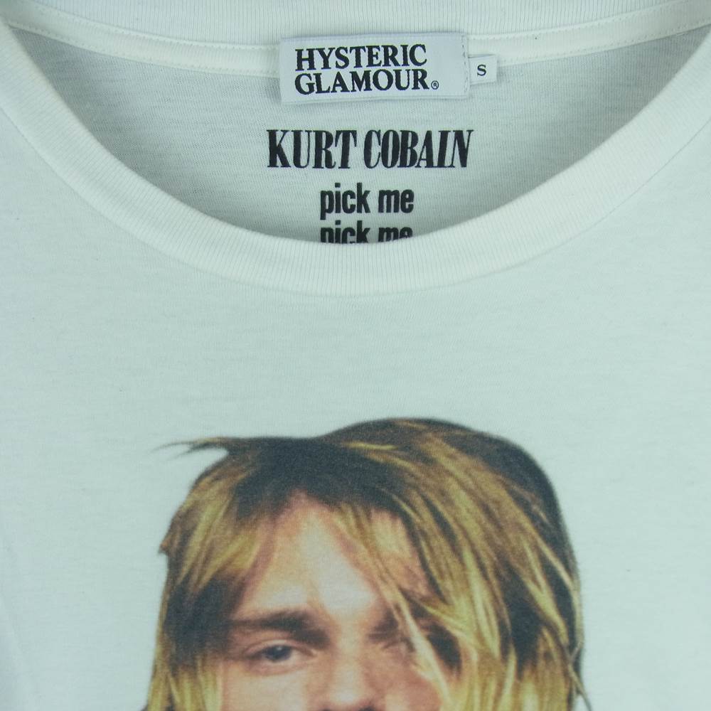 HYSTERIC GLAMOUR ヒステリックグラマー 0201CT09 KURT COBAIN カートコバーン フォト プリント 半袖 Tシャツ ホワイト系 S【中古】