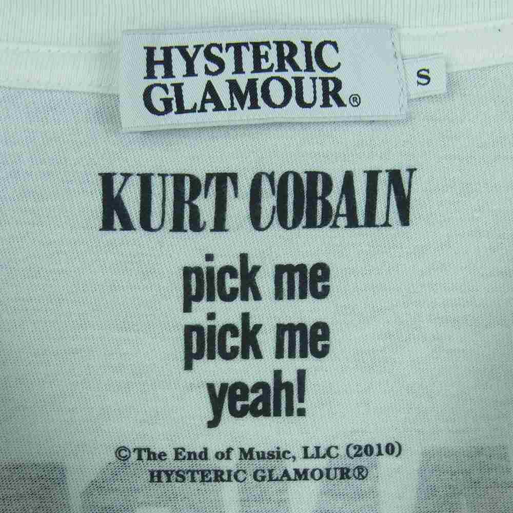 HYSTERIC GLAMOUR ヒステリックグラマー 0201CT09 KURT COBAIN カートコバーン フォト プリント 半袖 Tシャツ ホワイト系 S【中古】
