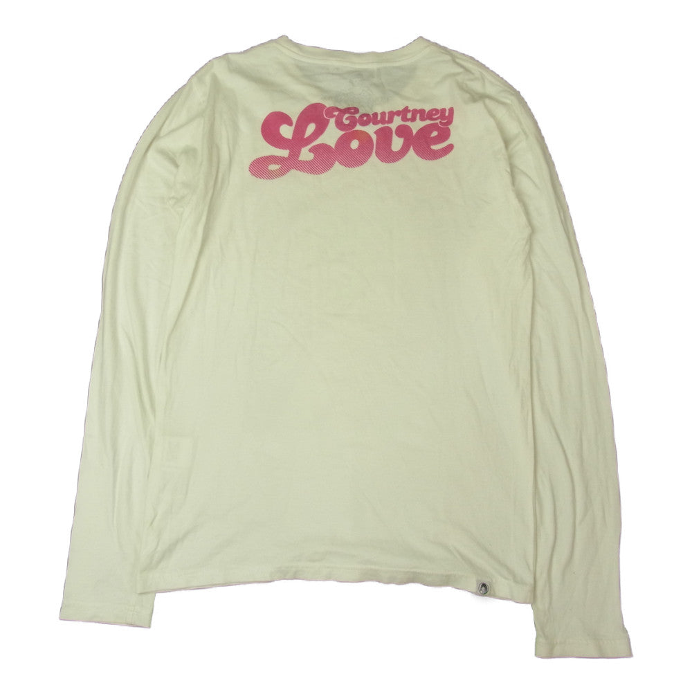 HYSTERIC GLAMOUR ヒステリックグラマー 0251CL01 COURTNEY LOVE コートニーラブ フォトプリント Tシャツ 長袖 ホワイト系 S【中古】