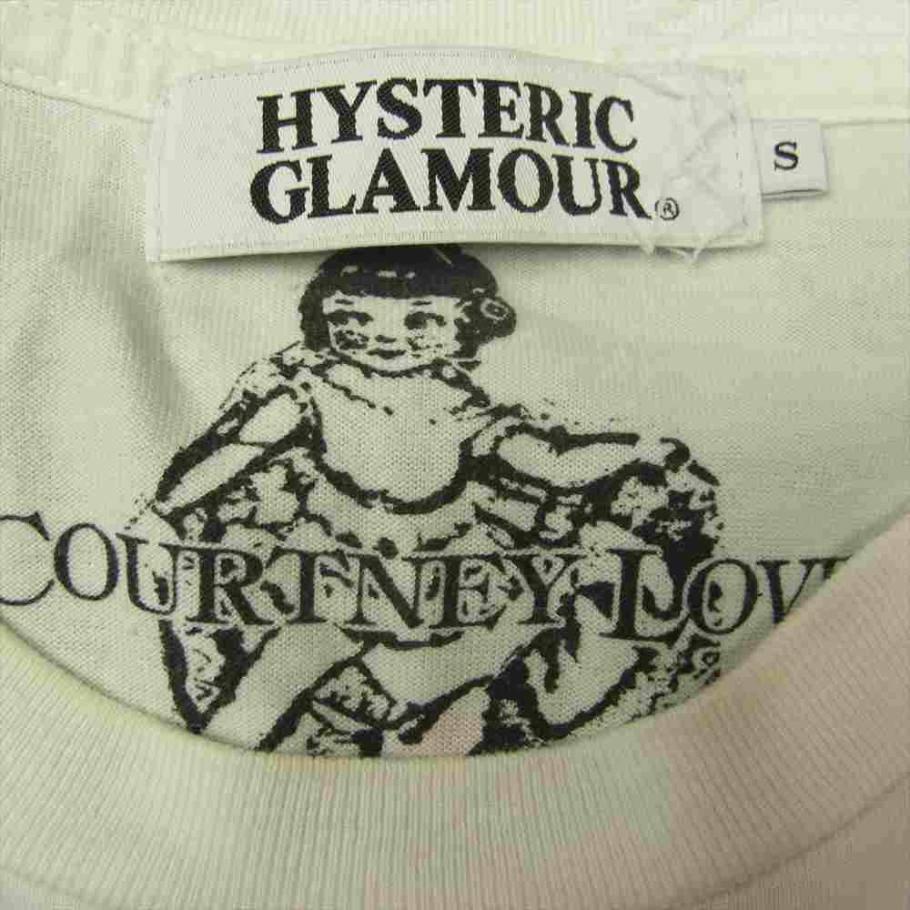 HYSTERIC GLAMOUR ヒステリックグラマー 0251CL01 COURTNEY LOVE コートニーラブ フォトプリント Tシャツ 長袖 ホワイト系 S【中古】