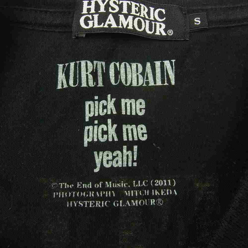 HYSTERIC GLAMOUR ヒステリックグラマー 0211CT03 KURT COBAIN カートコバーン フォト プリント Tシャツ ブラック系 S【中古】