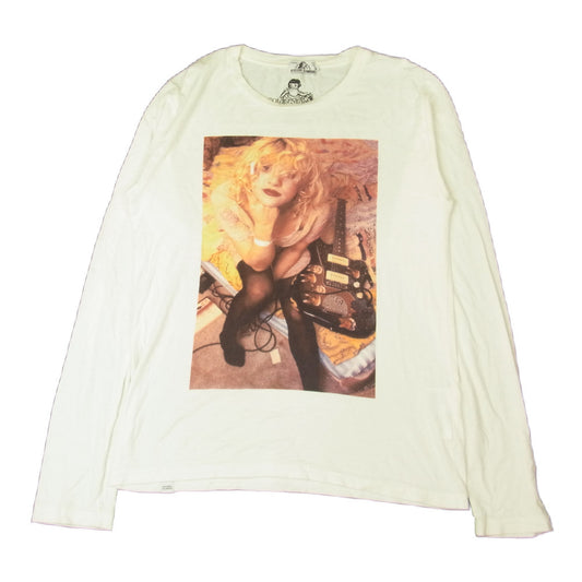 HYSTERIC GLAMOUR ヒステリックグラマー 0263CL09 COURTNEY LOVE コートニーラブ フォトプリント Tシャツ 長袖 ホワイト系 S【中古】