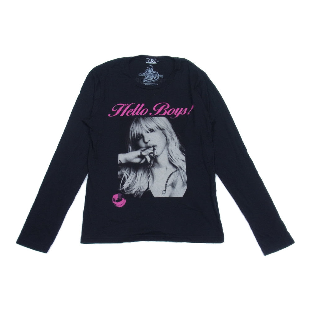HYSTERIC GLAMOUR ヒステリックグラマー 0253CL11 COURTNEY LOVE HELLO BOYS pt T-SH コートニーラブ フォトプリント Tシャツ 長袖 ブラック系 S【中古】